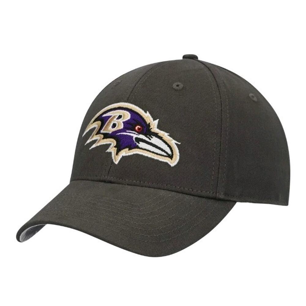 NFL Team Baltimore Ravens Gray Bird Logo Adjustable Strap Back Cap Hat